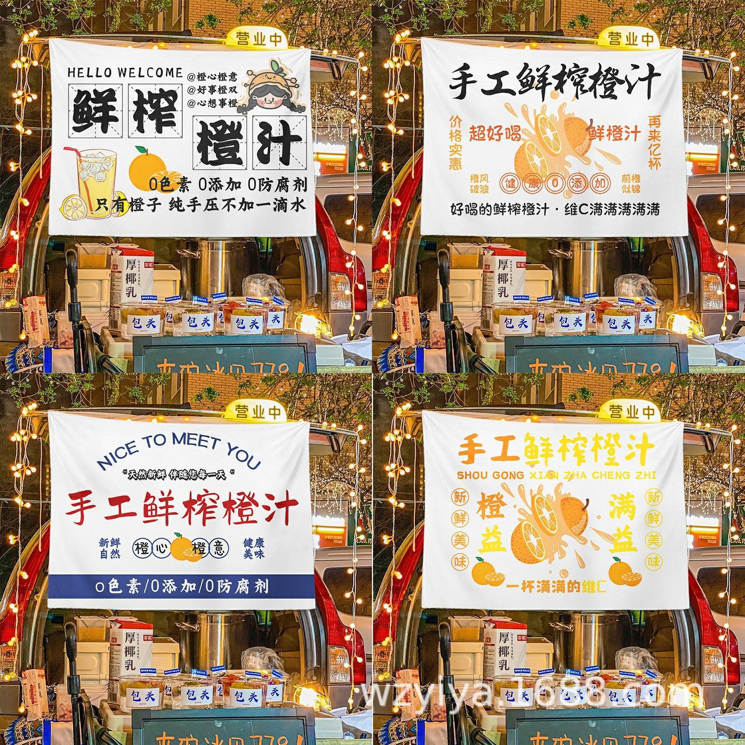 Puesto de jugo recién exprimido