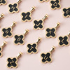 Double-sided pendant stainless steel, necklace, four-leaf clover, light luxury style, 750 sample gold, does not fade, simple and elegant design