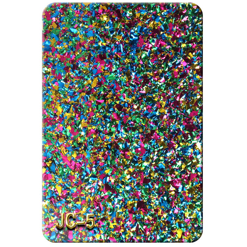 九彩葱粉板亮片闪粉亚克力板特殊有机玻璃不规则彩色树脂板箱包用