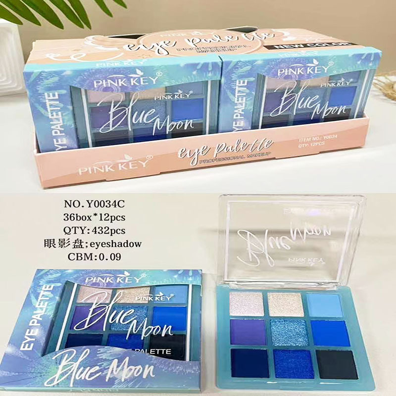 PINKKEY Nuevo comercio exterior transfronterizo 9 colores mate perlado blush alto brillo color tierra cebolla dorada polvo de maquillaje bandeja en stock