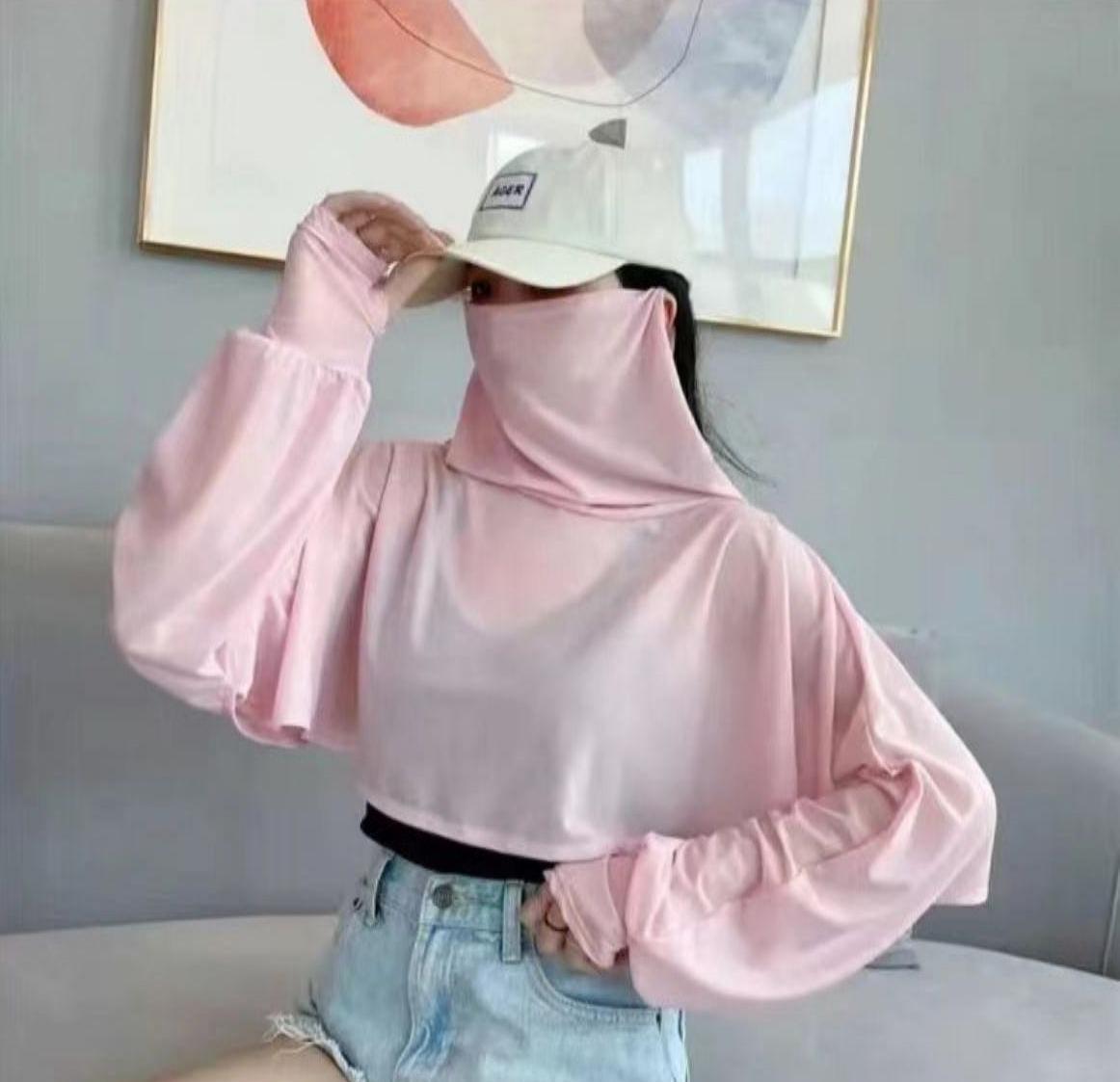 パンパン雅風日焼け止め服女子ショート夏自転車紫外線防止首保護マスク日焼け止めストール一体潮