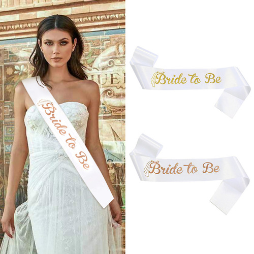 Bachelor party bride bridesmaid shoulder strap BRIDE TO BE etiquette belt bronzing ribbon belt wedding etiquette belt