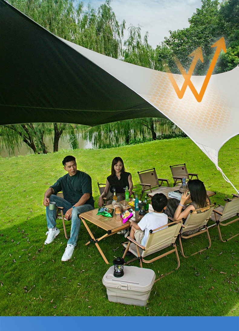 Outdoor Vinyl Canopy Thickened Tent Portable Camping Sunshade Rainproof Sun Protection Hexagonal Octagonal Picnic Butterfly-Shaped