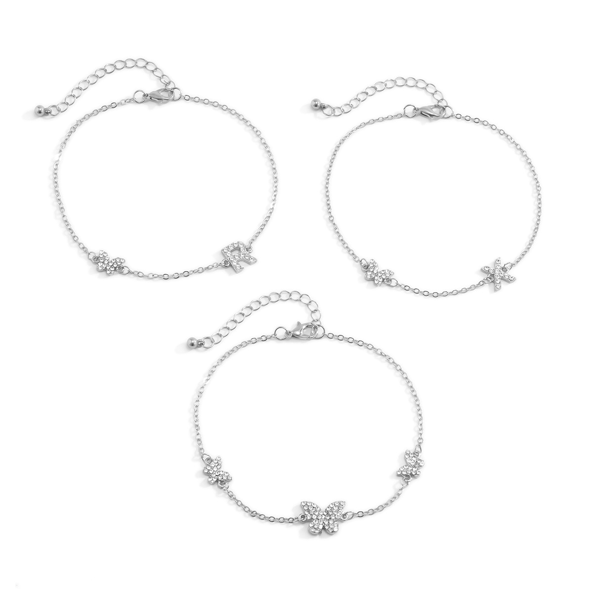 Bracelet De Cheville Papillon Diamant Lettre Pompon display picture 9