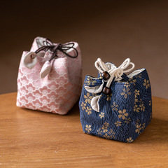 茶具收納旅行包茶杯袋布包 加厚棉麻主人杯收納袋茶道配件