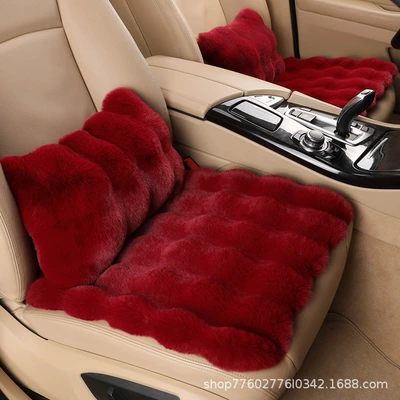 Thickened Chair Pad Non-Slip Warm Thickened, Wool pad - bubble-velvet-single-pad-bubble-velvet-burgundy