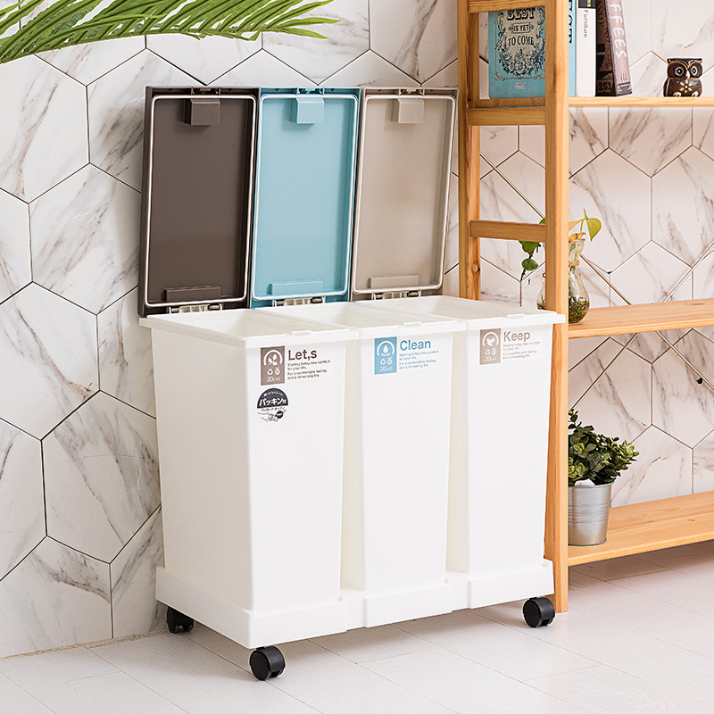 TONBO Japanese trash can household living room bedroom kitchen bathroom wastebasket trash basket antibacterial sanitary bucket