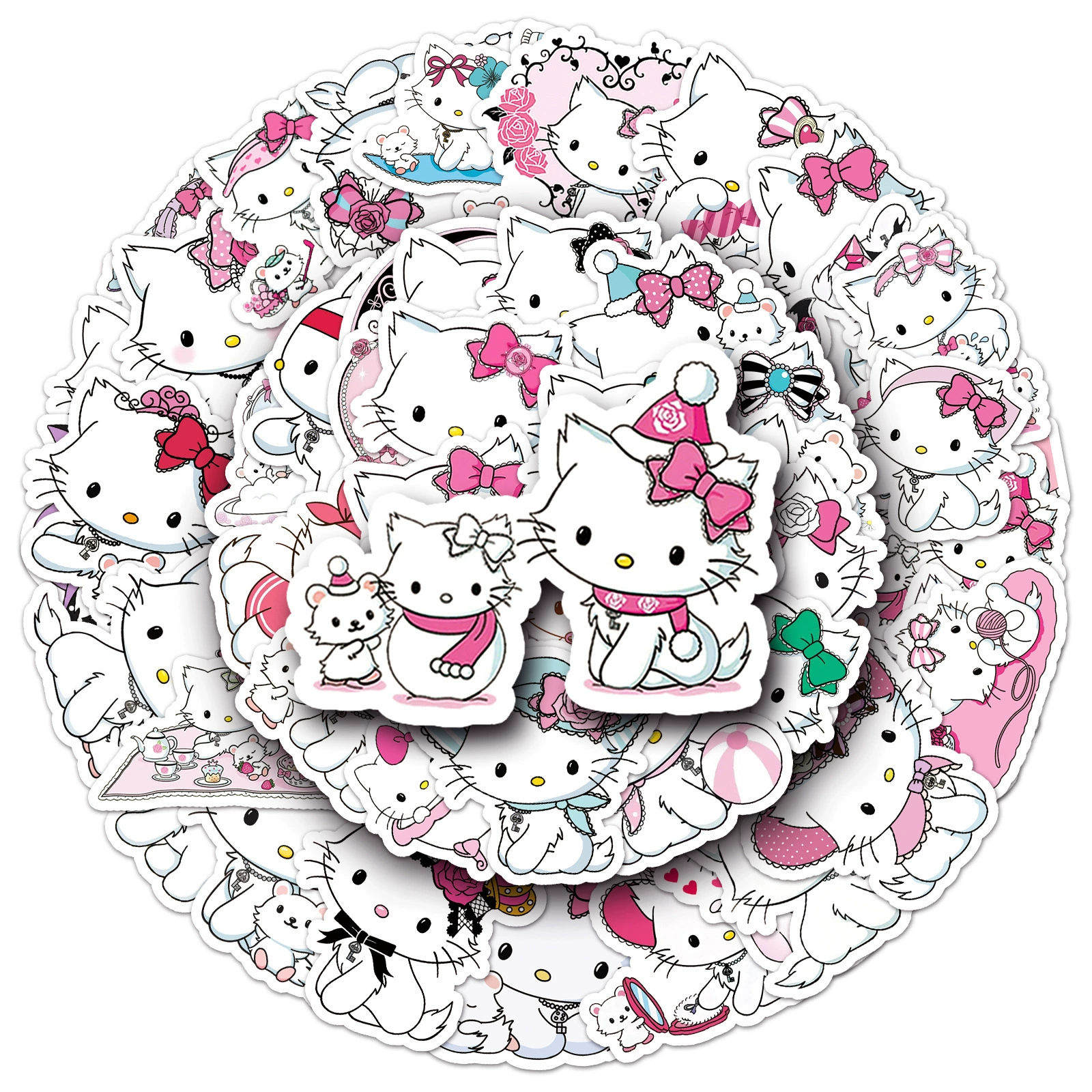 50 штук стикеров Sanrio Charmmy Kitty, милый справочник, чехол для мобильного телефона, канцелярские товары, набор для DIY стикеров оптом