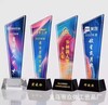 Metal crystal resin colorful trophy, thumb hexagonal pillar pentagram wood trophy excellent employee annual meeting