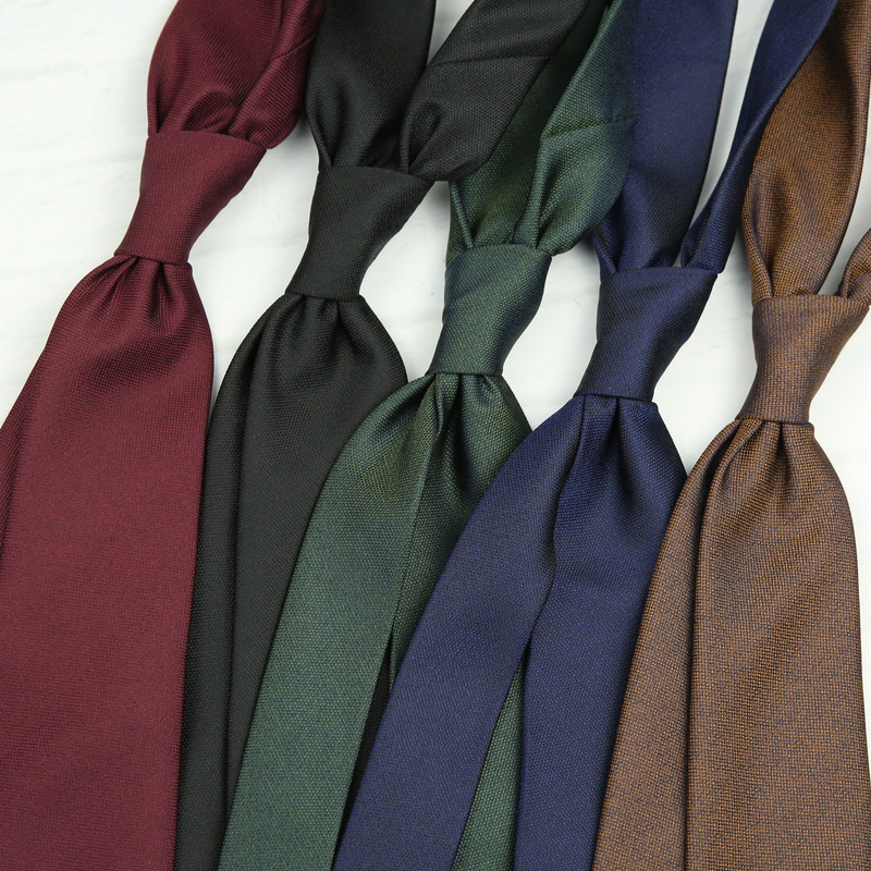 Men's Formal Business Banquet Burgundy Black Solid Color Simple Tie Groom Wedding Dress Tie