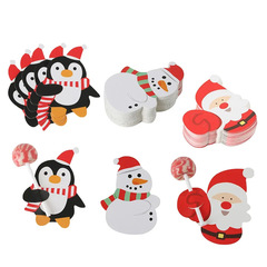 クリスマスロリポップ紙カードサンタクロース雪だるまペンギン紙キャンディーラック砂糖パンキャンディー包装装飾