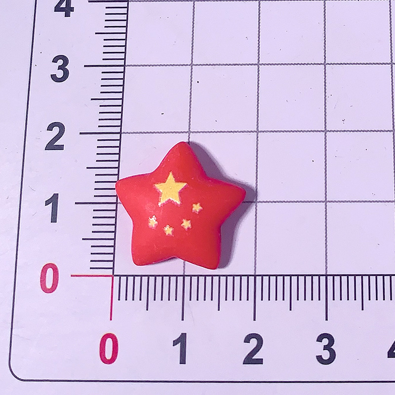 Nuevo día nacional de dibujos animados cinco estrellas bandera roja amor accesorios de resina pegamento crema adornamiento para el cabello broche mapa hecho a mano, etc.