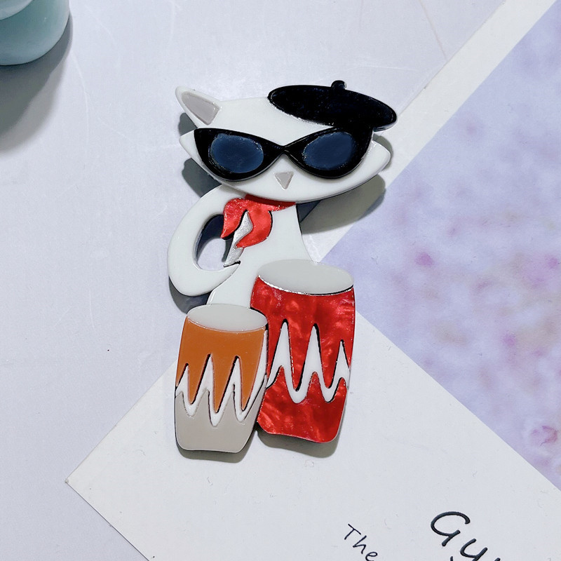 Cat Pattern Cute Pin Cat Arylic Women'S Brooches