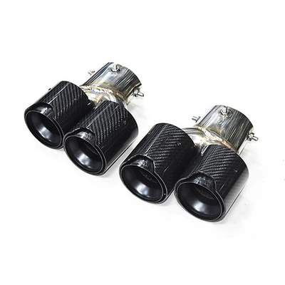 modified four-outlet exhaust pipe | Car muffler - carbon-m-standard-black-mouth-1-pair