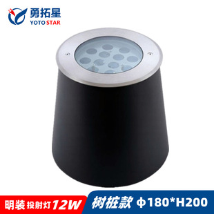 LED underground lamp manufacturers outdoor waterproof 12W spotlight colorful courtyard 24W lawn lamp open cylinder buried lamp
