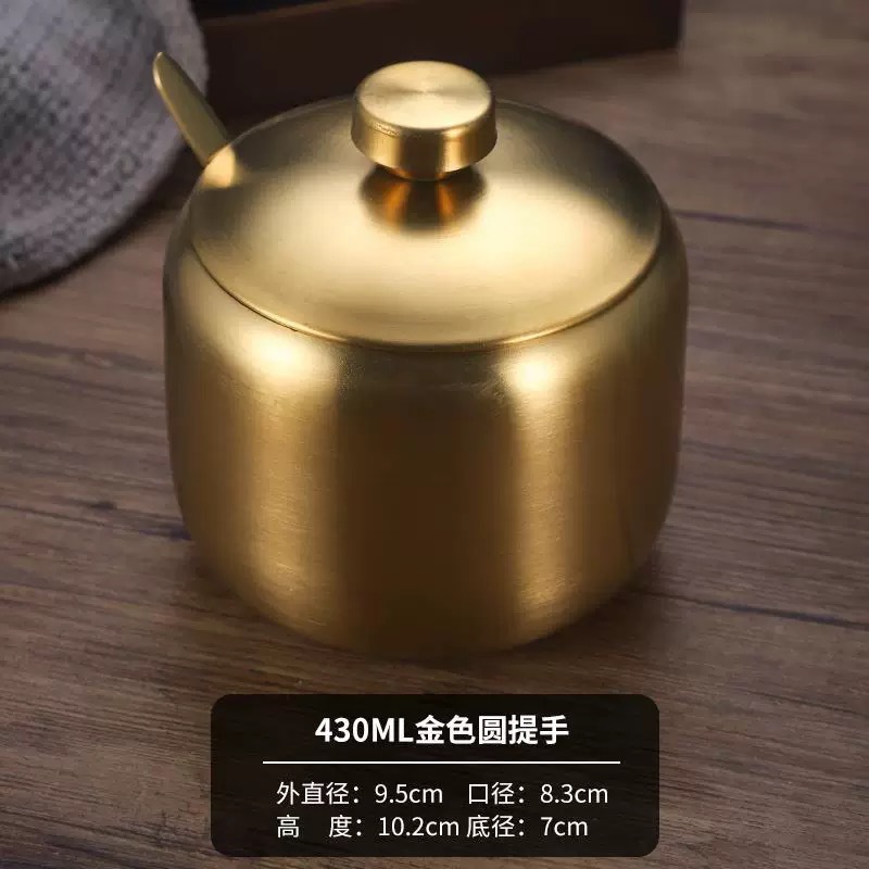 跨境不锈钢辣椒罐韩式辣椒油调味调料盐罐不锈钢带勺厨房创意油罐|undefined