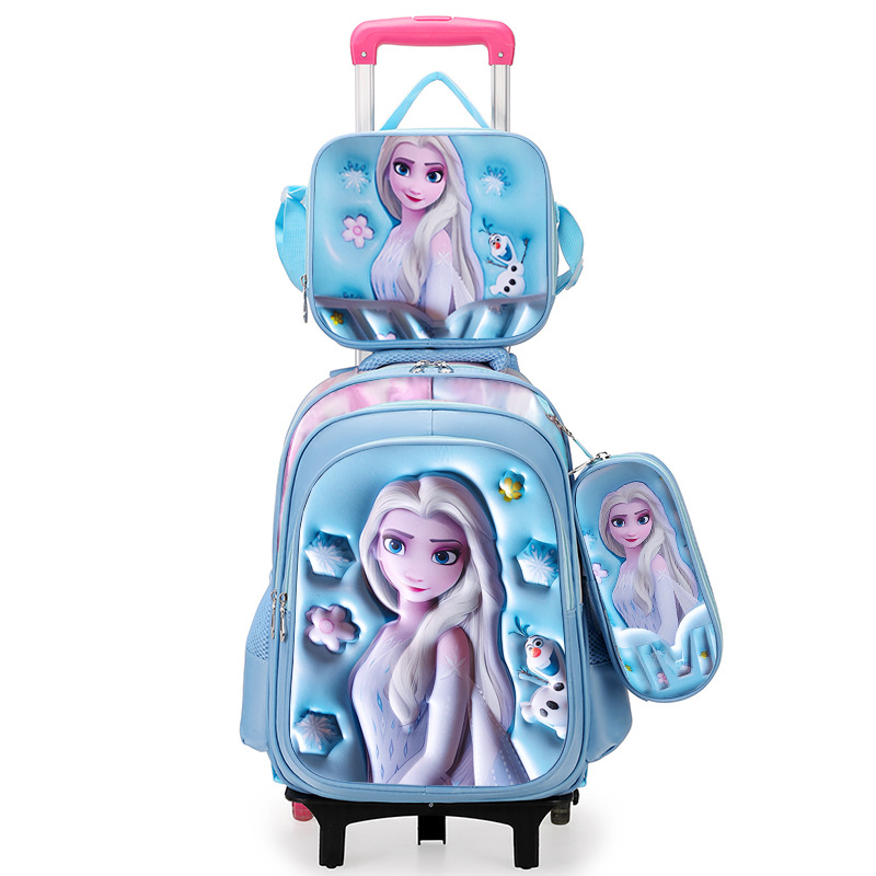 Fábrica en stock estudiantes de la escuela primaria pueden sostener la bolsa de almuerzo bolsa de lápiz caja de tres piezas de los niños mochila de dibujos animados lindo