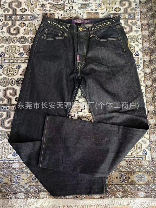 时尚潮流美式水洗个性印花直筒裤子时尚潮流高街运动休闲阔腿裤男|undefined