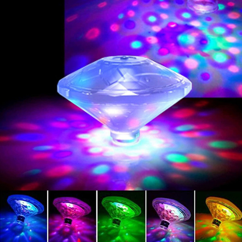 Diamond Style Diving Light Led Bath Light Swimming Pool Floating Light Bathtub Light Fountain Light Rgb Colorful Disco Light