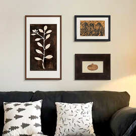 浅语 高级感植物玄关装饰画轻法式艺术中古风沙发背景墙组合挂画