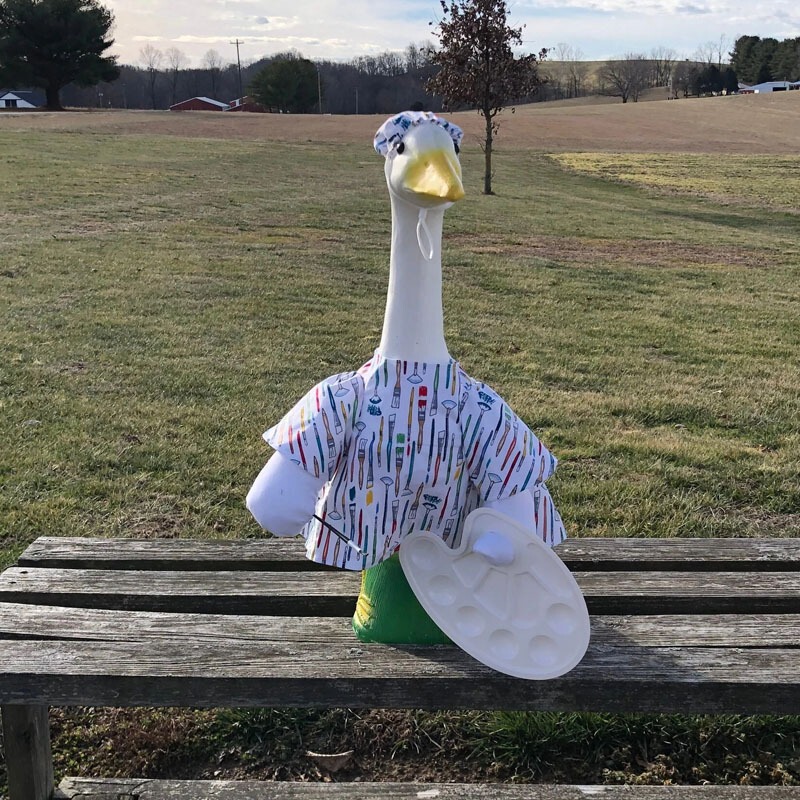 Art Student Big Goose Costume Porch Goose Outfit 23inch Cement Goose Statue Decoration Costume Garden Party Courtyard Art Student Big Goose Costume Porch Goose Outfit 23inch Cement Goose Statue Decoration Costume Garden Party Courtyard