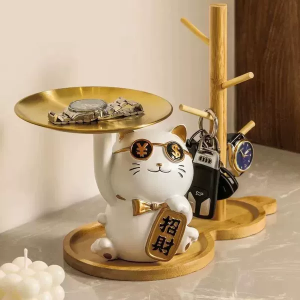 Sunglasses-Lucky Cat+Gourd Wooden Frame