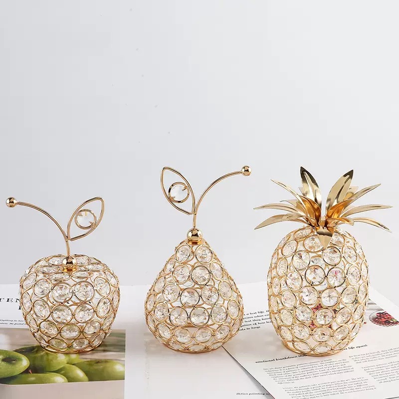 Artesanías de cristal creativas europeas transfronterizas manzana Sydney piña modelado decoración del hogar decoración escenario