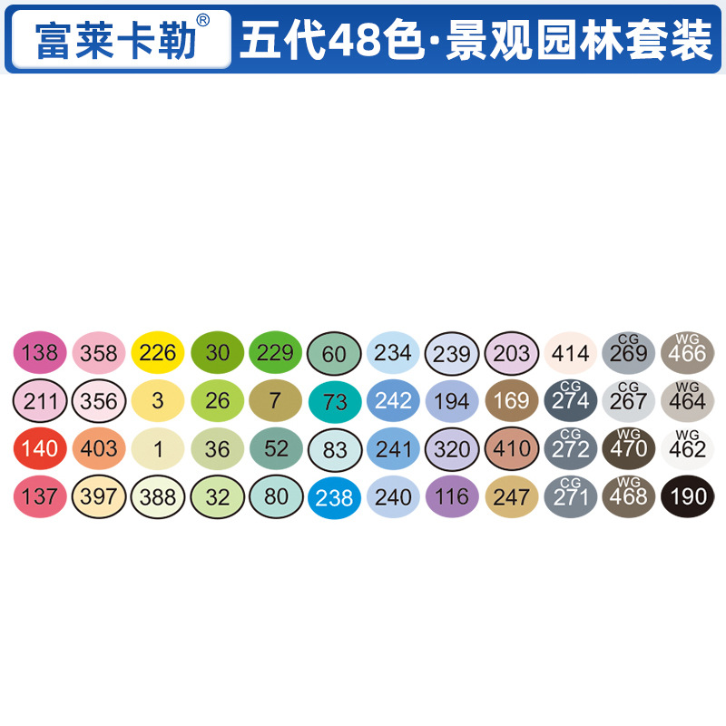 Paisaje de cinco generaciones 48 colores