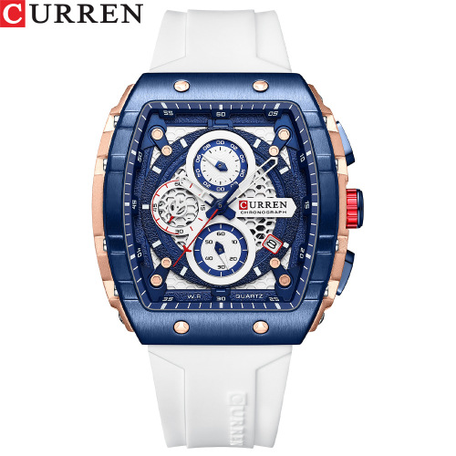 CURREN 8442 men's waterproof six-pin quartz calendar tape men's multi-function watch men's watch
