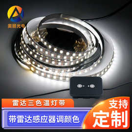 12v雷达感应器三色温灯带室内装修背景墙吊顶灯广告牌爆款LED灯带