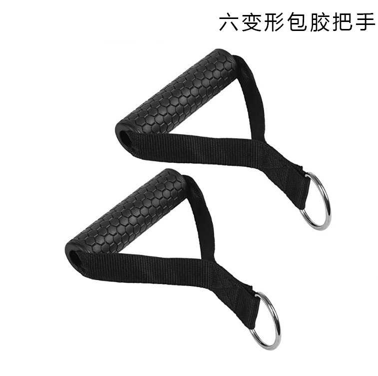 Accesorios de fitness manejar colgando dispositivo de tensión mango cuerda de tensión cuerda elástica mango de goma mango recubierto mango de esponja