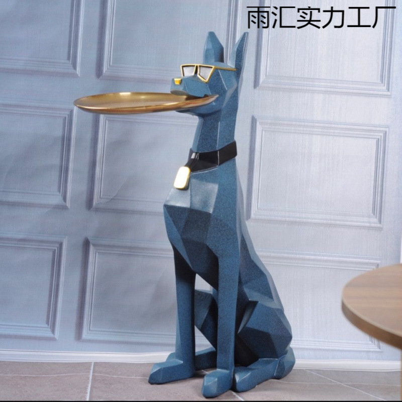 북유럽 입장권 럭셔리 더빈 개 바닥 대형 장식품 보관 거실 집 집 옆 테이블 장식 소파 거실 발코니