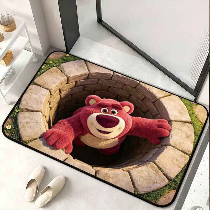 Transfronterizo 3D visual tarjeta de esterilla antideslizante esterilla de baño ventilada esterilla de suelo de inodoro de absorción de agua puerta de entrada esterilla de suelo de barro de algas image 18