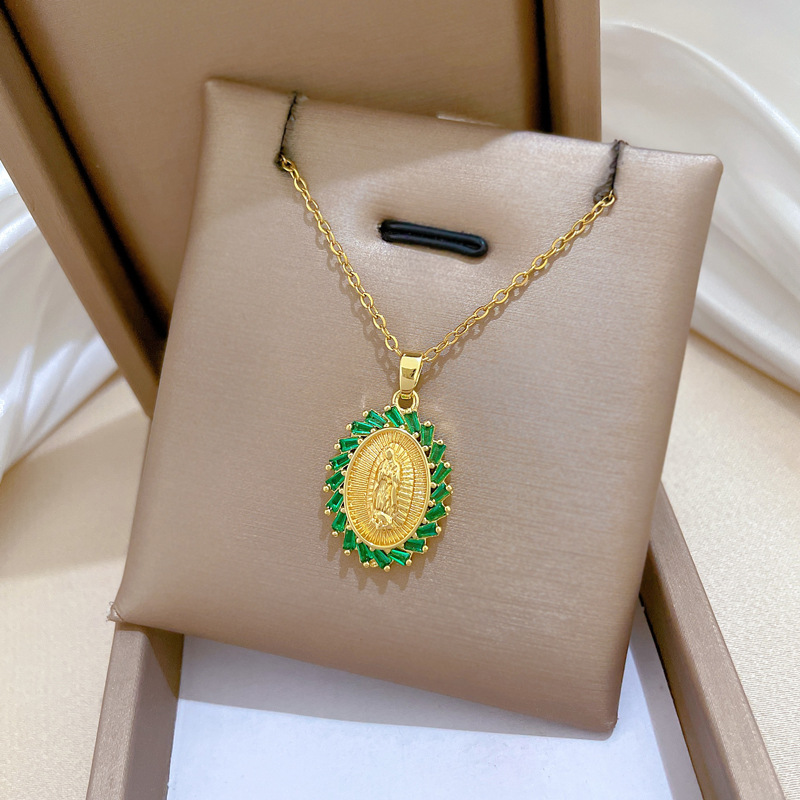 Collana donna a forma di uovo con ritratto e strass_voghion.com