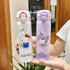 三丽鸥双饮保温杯女生高颜值大容量便携吸管杯子学生专用卡通水杯