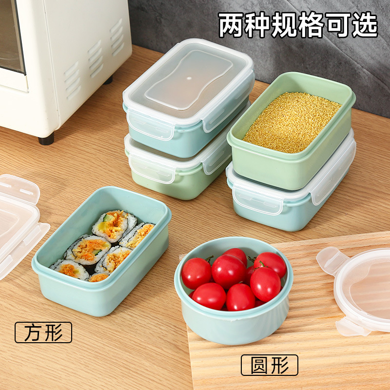 Mini simple elegant refrigerator fresh-keeping box small lunch box kitchen lunch box plastic storage box rectangular sealed box wholesale