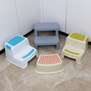 Children's Plastic Low Stool Bathroom Non-Slip Washing Foot Cream Color Thickened Household Door Simple Stool Changing Shoes