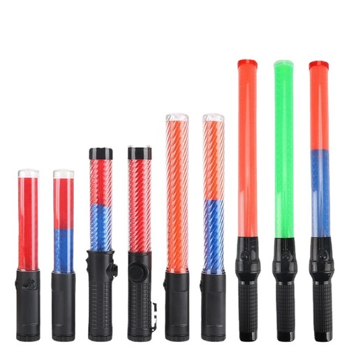 Multifunctional Traffic Baton LED Light Stick Warning Baton Patrol Red and Blue Charging Flashing Baton Parking Sign