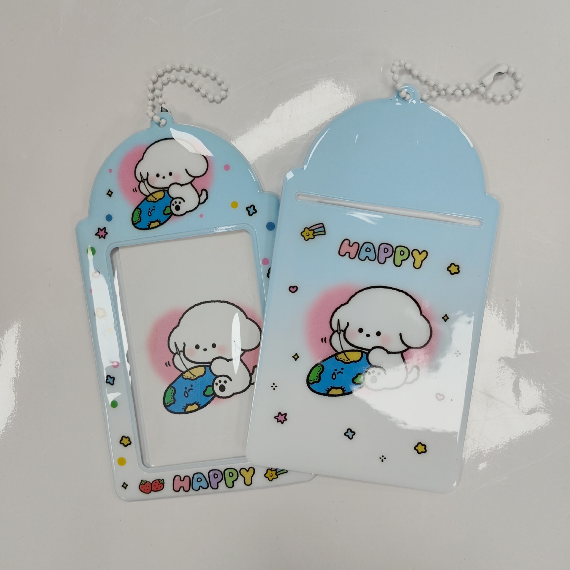 Cartoon Pvc Glitter Card Holder Collection 3inch Star Chasing Idol Small Card Guka Campus Card Storage Display Pendant