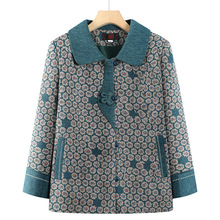 中老年新款秋季女装开衫毛呢外套双层妈妈装上衣长袖简单休闲罩衣