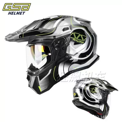 Full-Face Helmet for Off-Road Use, Suitable | Motorcycle Helmet Headset - century-silver-double-lens-m-recommended-head-circumference-54-55