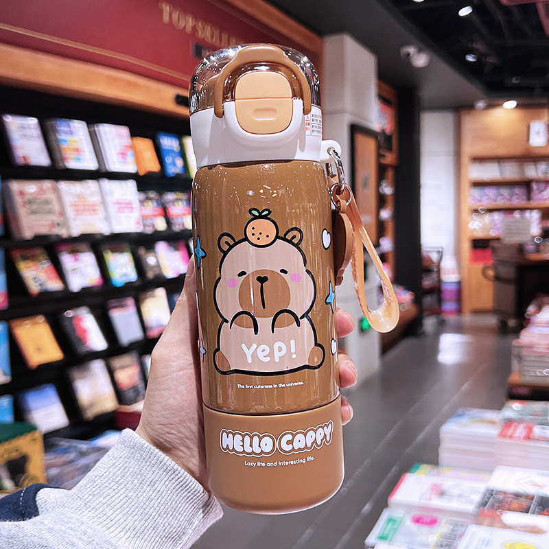 三丽鸥保温杯女孩可爱酷洛米吸管水杯儿童上学一杯三饮便携水壶|undefined