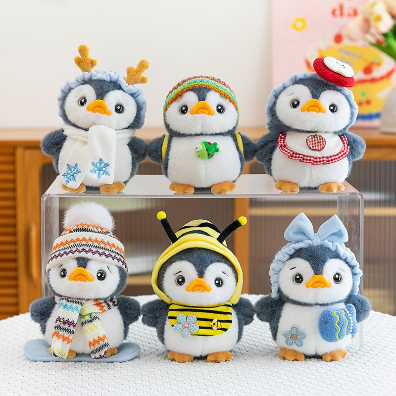 かわいい帽子をかぶったペンギンのぬいぐるみペンダント、可愛いキャラクターの漫画風バッグ飾り、キーホルダー、ミニサイズの卸売|undefined