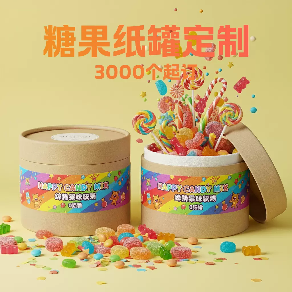 糖果纸罐定制食品级环保材质金银卡纸免费设计免费打样可加印logo