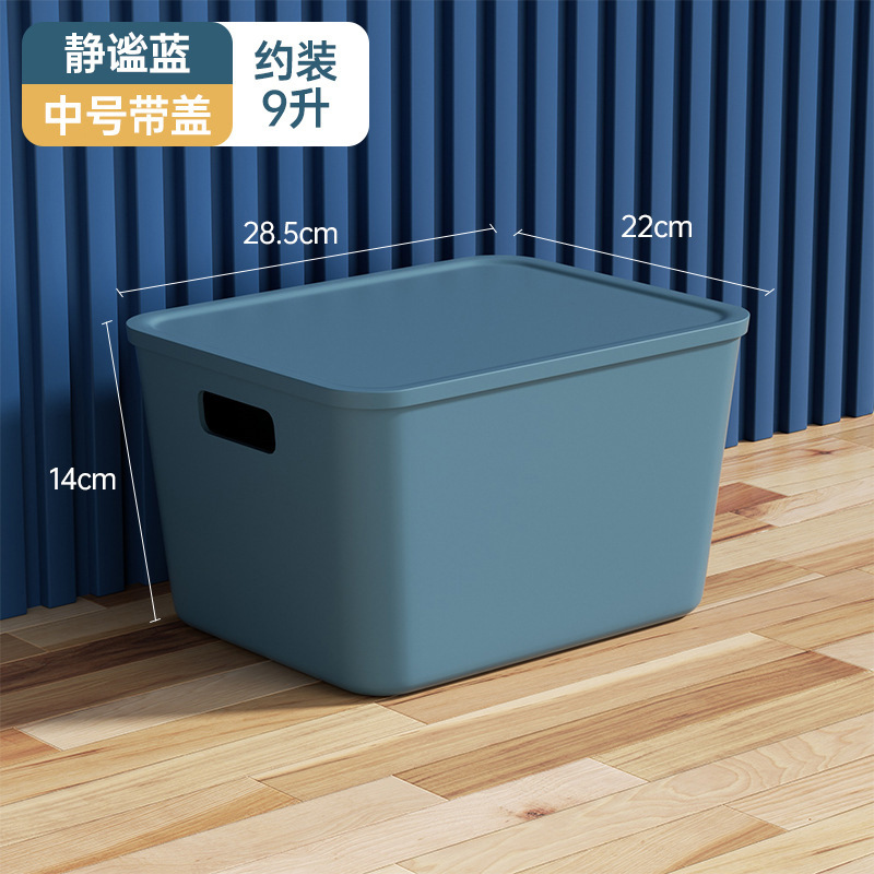 뚜껑이 있는 중간 크기 - 파란색