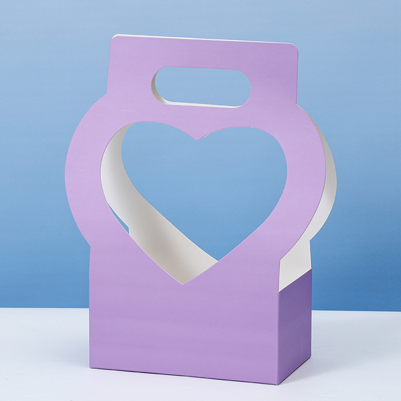Caja de embalaje de flores creativas de amor Caja de mano de flores de papel del día de la madre Caja de regalo de vacaciones de flores huecas