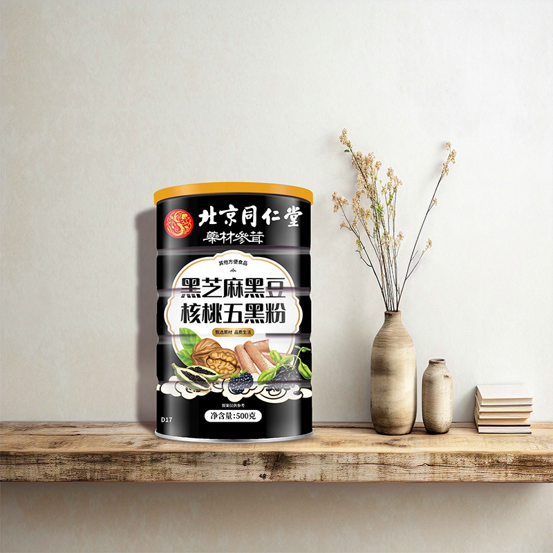Beijing Tong Ren Tang Black Sesame Black Bean Walnut Five Black Powder Bulk Wholesale Black Rice Yam Five Grain Meal Replacement Powder