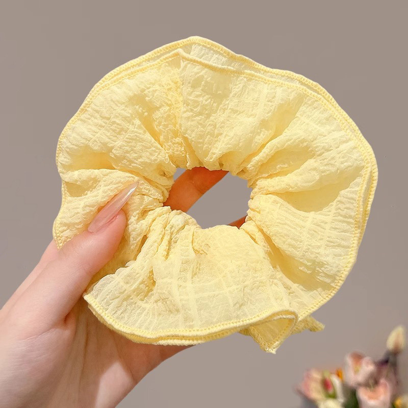 Coreano super grande encaje intestino anillo de cabello para mujeres de alta calidad elástica correa de goma duradera toallas cuadradas para cabello