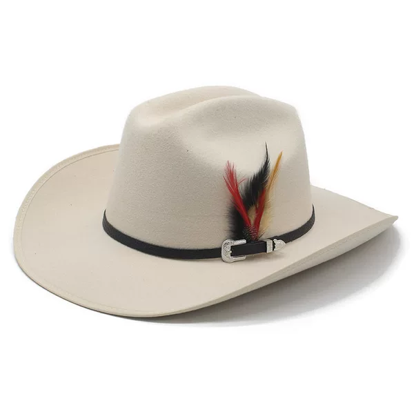 Cross-Border Amazon Best-Selling Autumn and Winter Men's Knight Hat, Felt Hat, Flat-Top Camel Hump Western Cowboy Hat