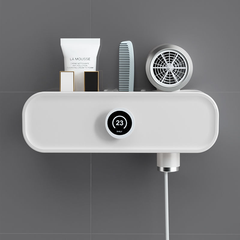 吹风机置物架卫生间洗漱台免打孔浴室壁挂收纳牙刷架收纳盒纸巾盒|ms